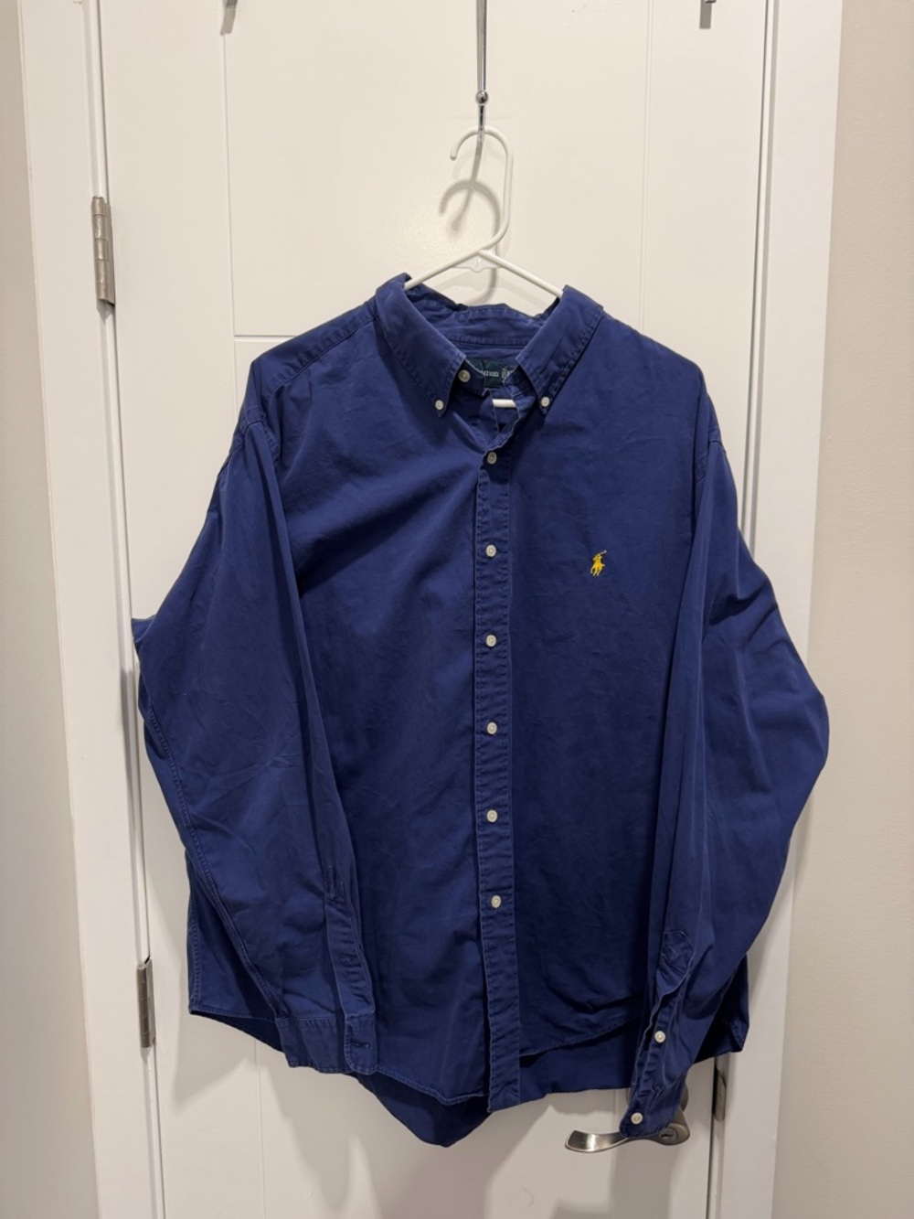 Ralph Lauren Men’s Button-Down Shirt - Deep Navy with Yellow Pony